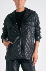 Quilted Faux Leather Jacket