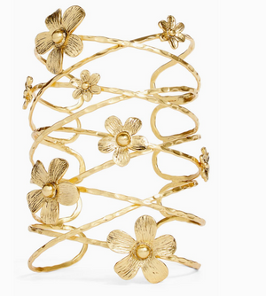 Gold Wire Flower Cuff