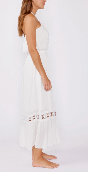 Lacey Eyelet Embroidered Halter Dress