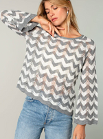 Yara Crochet Chevron Sweater