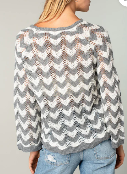 Yara Crochet Chevron Sweater