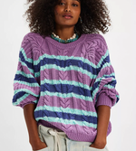Frankie Cable Striped Pullover