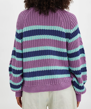 Frankie Cable Striped Pullover