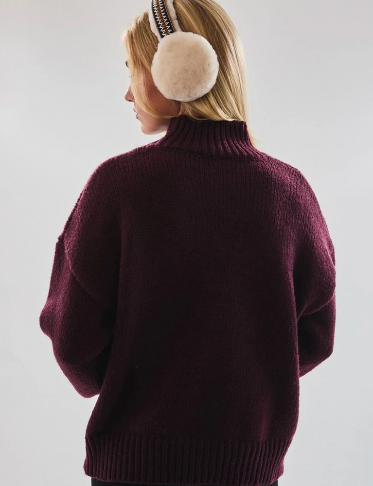 Burgundy Ski High Neck Sweater