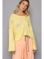 Relaxed Fit Flower Sweater