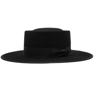 Black Vida Wool Felt Gambler Hat